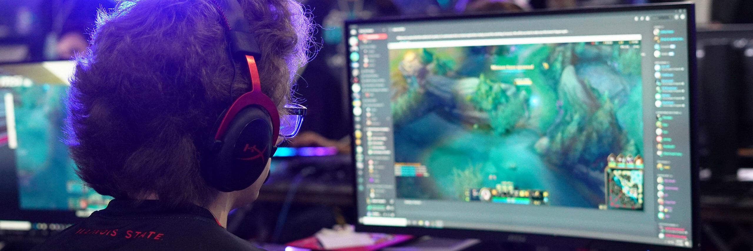 Esports team member competes.